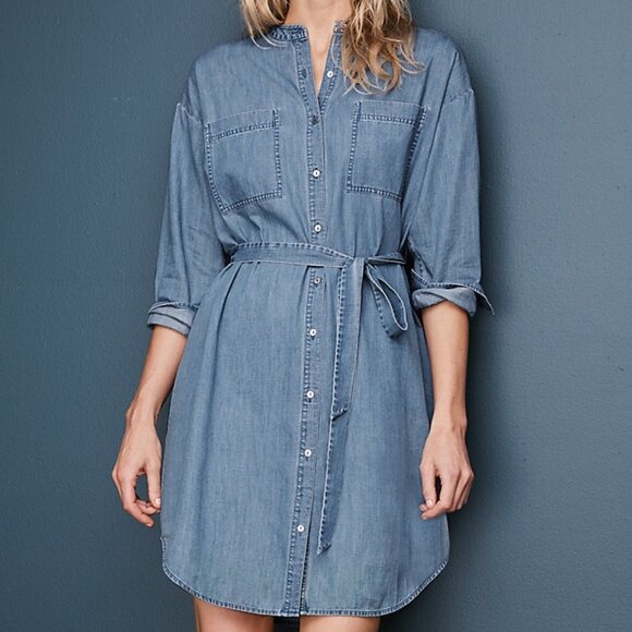 Eileen Fisher Dresses & Skirts - Eileen Fisher Organic Cotton Denim Dress in Medium Wash Size Large NWT